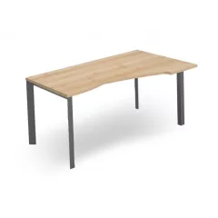   EX-HA-158/100-J-FL3  Operatív munkahely íves belsőoldallal és FL3 fémlábbal, 158 x 100 cm-es méretben, jobbos kialakítással