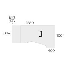 EX-HA-158/100-J-FL6   "L" alakú munkaasztal jobbos, állítható magasságú FL6 fémlábbal