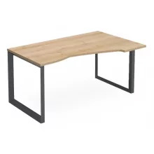 EX-HA-178/100-J-FL11  Sarkos operatív munkahely belsőoldali íves kialakítással és FL11 fémlábbal, 178 x 100 cm-es méretben, jobbos kivitelben