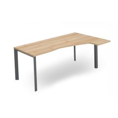   EX-HC-178/120-J-FL3  Operatív munkahely íves belsőoldallal és FL3 fémlábbal, 178 x 120 cm-es méretben, jobbos kialakítással