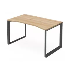   EX-IZ-138/80-FL11  Szögletes megjelenésű íróasztal belsőoldali íves kialakítással és FL11 fémlábbal, 138 x 80 cm-es méretben