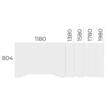 EX-IZ-158/80-FL6   Sarkos íróasztal belsőoldali kivágással, magasságban állítható FL6 fémlábbal