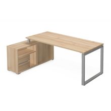 EX-KOM-198-B-FL2   Vezetői munkahely tolóajtós-nyitott pocos toldattal, FL2 fémlábbal