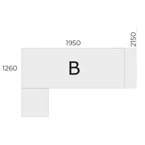 EX-KOM2-198-B-FL2   Vezetői munkahely tolóajtós-fiókos toldattal, FL2 fémlábbal