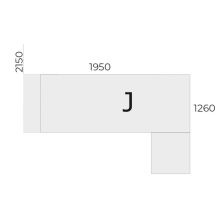 EX-KOM2-198-J-FL2   Vezetői munkahely tolóajtós-fiókos toldattal, FL2 fémlábbal