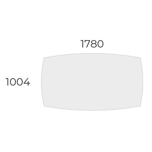 EX-TB-178/100-FL1  Elegáns tárgyalóasztal ívszegmens oldalakkal és FL1 fémlábbal, 178 x 100 cm-es méretben