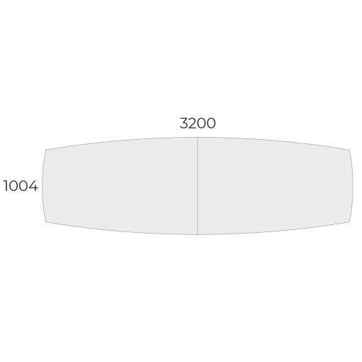 EX-TB-320/100-FL11   Ívszegmens oldalú tárgyalóasztal, FL11 fémlábbal