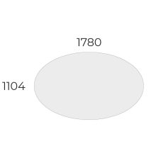 EX-TD-178/110-FL11   Ovális kialakítású tárgyalóasztal, FL11 fémlábbal