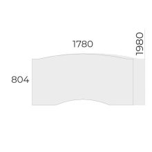 EX-VE-198/90-FL2   Vezetői asztal íves asztallappal, FL2 fémlábbal, 198  x 90 cm-es méretben