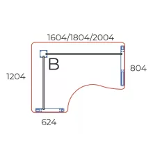 GI-180/120-B-AVA   Minden sarkán kerekített operatív íróasztal AVA fémlábbal,180X120 cm-es méretben, balos kivitelben