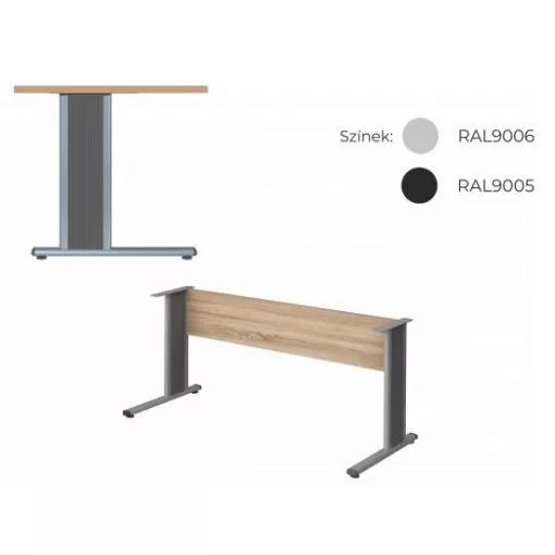 GI-180/120-B-AVA   Minden sarkán kerekített operatív íróasztal AVA fémlábbal,180X120 cm-es méretben, balos kivitelben