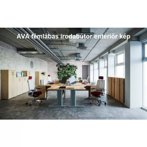 GI-180/120-B-AVA   Minden sarkán kerekített operatív íróasztal AVA fémlábbal,180X120 cm-es méretben, balos kivitelben