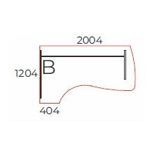 FC-200/120-B   Laplábas, íves íróasztal 200 x 120 cm-es méretben, balos kivitelben