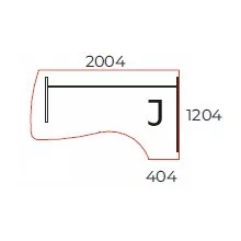 FC-200/120-J íves íróasztal 