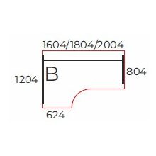 GA-160/120-B számítógépes munkaasztal 160 x 120 cm-es méretben, balos kialakítással