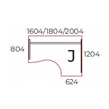 GB-200/120-J számítógépasztal (200 x 120 cm-es íves)