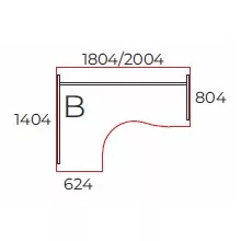 GB-200/140-B íves íróasztal (200 x 140 cm-es íves számítógépes)