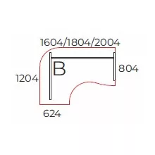 GC-180/120-B íves munkaasztal (180 x 120 cm-es íves)