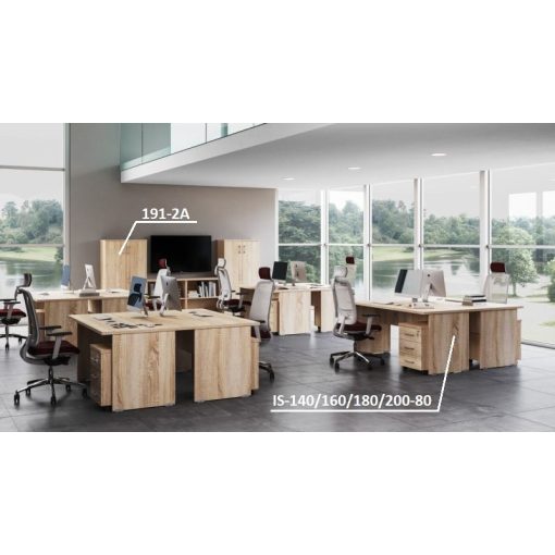 IS-160/80 Sarkos íróasztal laplábbal, 160 x 80 cm-es méretben