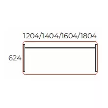 KK-160/62   laplábas íróasztal kétoldalon kerekített sarkokkal, 160 x 62 cm-es méretben