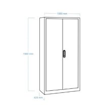 Fém irattároló szekrény biztonsági zárszerkezettel, 198 x 100 x 42 cm-es méretben