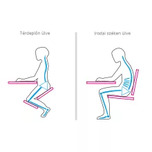 Egyenfejlesztő térdeplőszék szürke szövetes ülőrésszel