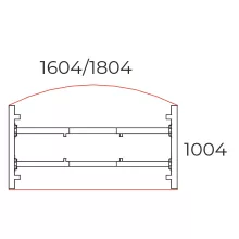 EI-160/100-TR Vezetői munkahely, íves kialakítással, Trend fémlábbal 160 x 100 cm-es méretben