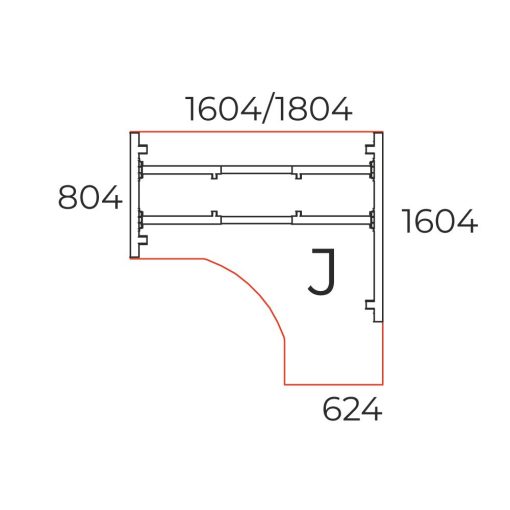 GS-160/160-J-TR Sarkos operatív íróasztal Trend fémlábbal , jobbos kivitelben 160 x 160 cm-es méretben