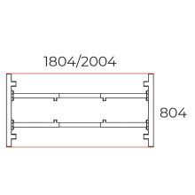 TA-200/80-S-TR Sarkos tárgyalóasztal, Trend fém lábbal 2000 x 100 cm-es mérteben