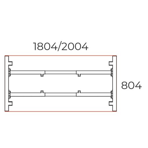 TA-200/80-S-TR Sarkos tárgyalóasztal, Trend fém lábbal 2000 x 100 cm-es mérteben