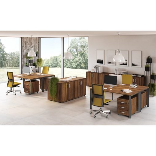 TA-200/80-S-TR Sarkos tárgyalóasztal, Trend fém lábbal 2000 x 100 cm-es mérteben