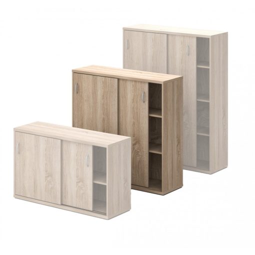 111-2A-TO-100  Három rendező magas tolóajtós irodai szekrény 100 cm-es szélességgel