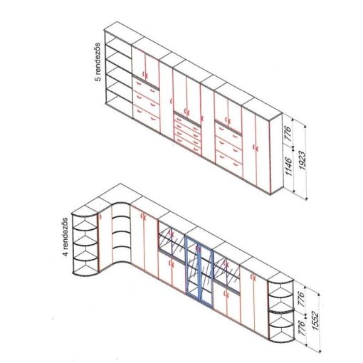 111-2A-TO-100  Három rendező magas tolóajtós irodai szekrény 100 cm-es szélességgel