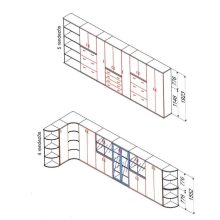151-2A-TO-100  Négy rendező magas tolóajtós szekrény 100 cm-es szélességgel