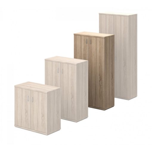 151-2A  Négy rendező magas kétajtós szekrény A/4 dossziékhoz igazodó polcosztással, állítható lábakkal