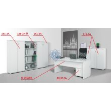 151-2A  Négy rendező magas kétajtós szekrény A/4 dossziékhoz igazodó polcosztással, állítható lábakkal