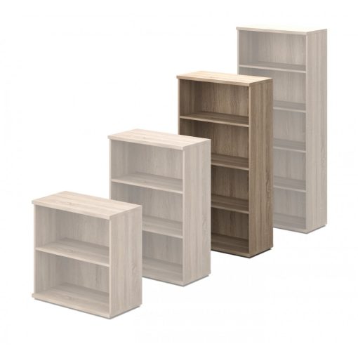 152-NY   Négy rendező magas, nyitott polcos szekrény A/4 dossziékhoz illeszkedő polcosztással