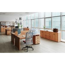 85-1C/3F-FÉ ceruzatartós és 3 fémfiókos konténer központi zárral