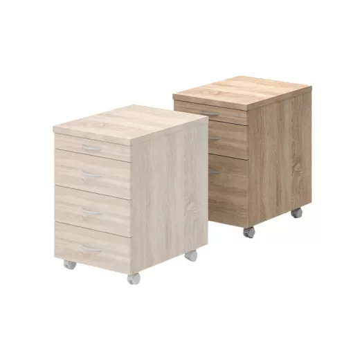 86-1C/1F/1R-FÉ Görgős konténer fém fiókbelsővel (1 ceruzatartós +1 fiókos +1 regiszterfiókos)