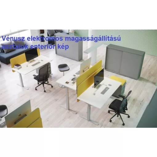 EK-140/80-EL Egyoldalon kerekített íróasztal, elektromosan állítható fémlábbal 140 x 80 cm-es kivitelben