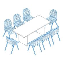 TA-180/100-K tárgyalóasztal kerekített sarkokkal, 180 x 100 cm-es méretben