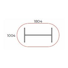 TA-180/100-O  Ovális tárgyalóasztal laplábbal, 180 x 100 cm-es méretben, 6 - 8 fő részére