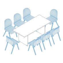 TA-180/80-S sarkos tárgyalóasztal 180 x 80 cm-es méretben 