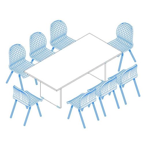 TA-200/100-S sarkos tárgyalóasztal 200 x 100 cm-es méretben