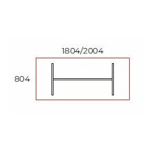 TA-200/80-S   Laplábas tárgyalóasztal sarkos kivitelben, 200 x 80 cm-es méretben