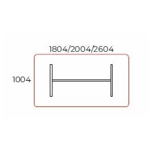 TA-260/100-K   Nagyméretű tárgyalóasztal kerekített sarkokkal laplábas kivitelben