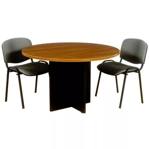 TA-60/360°  kerek tárgyalóasztal 120 cm-es átmérővel. A tárgyalóasztal 4 fő részére kínál kényelmes elhelyezést. Az asztallap 28 mm vastag laminált bútorlapból készült, így rendkívül stabil kialakítású.