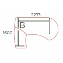 VE-227/160-B vezetői íróasztal (227 x 160 cm-es íves vezetői)