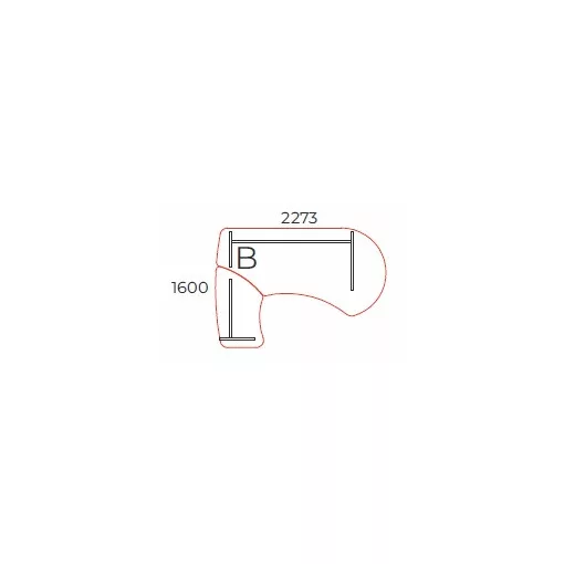 VE-227/160-B vezetői íróasztal (227 x 160 cm-es íves vezetői)