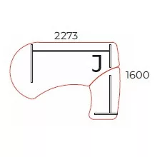 VE-227/160-J vezetői íróasztal (227 x 160 cm-es nagyméretű,)